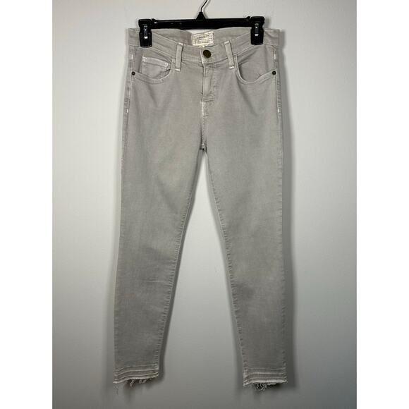 Current/Elliott Gray Cotton Blend Stiletto Dillon Raw Hem Jean Women's 28 - Picture 2 of 9